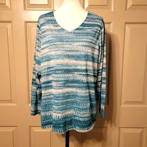*FINAL PRICE *Cj banks ladies plus size teal blue striped tunic.